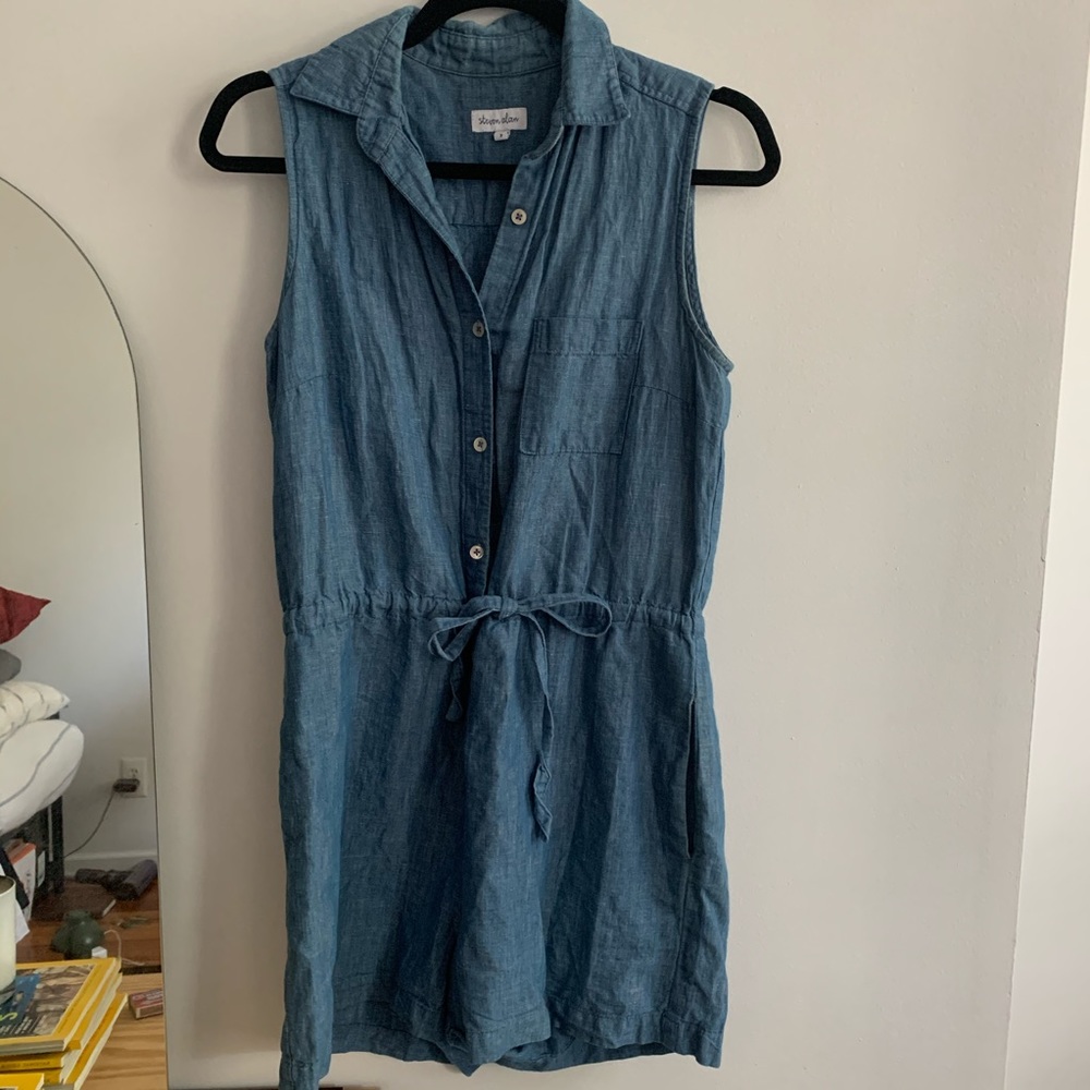 Steven Alan chambray shorts jumpsuit